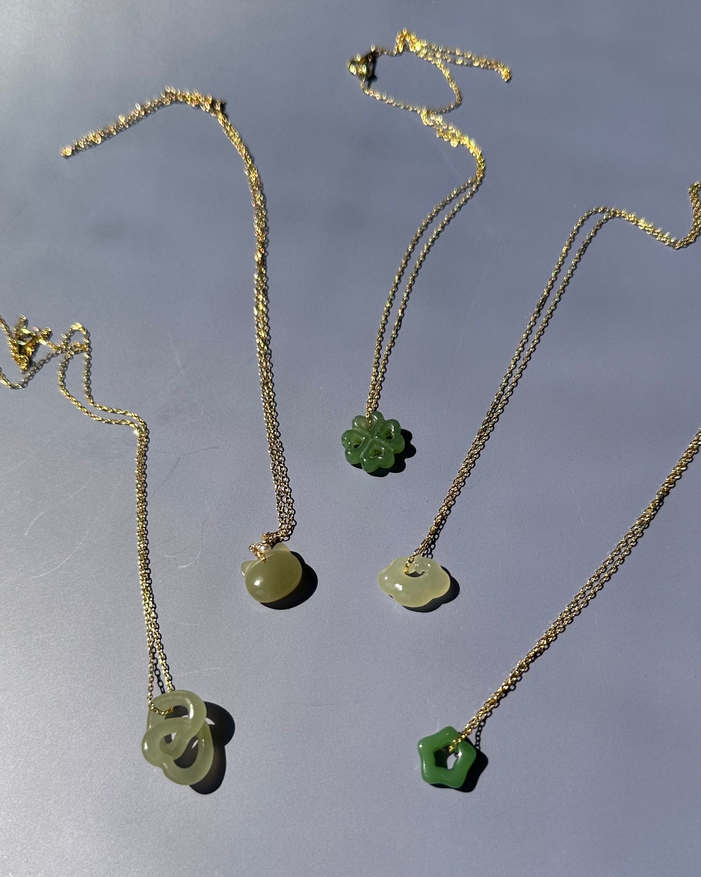 FAYE FOUR LEAF CLOVER JADE NECKLACE