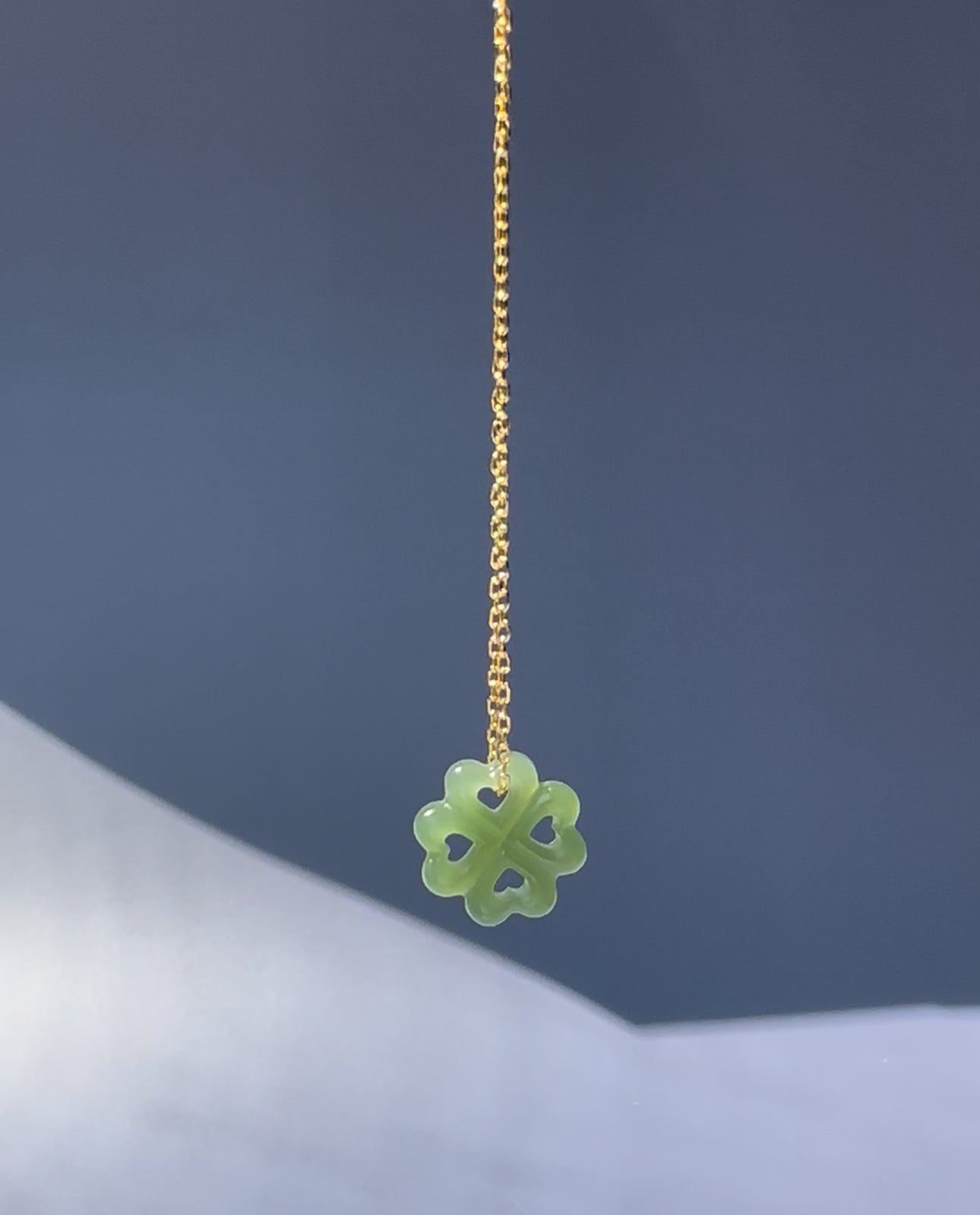 FAYE FOUR LEAF CLOVER JADE NECKLACE