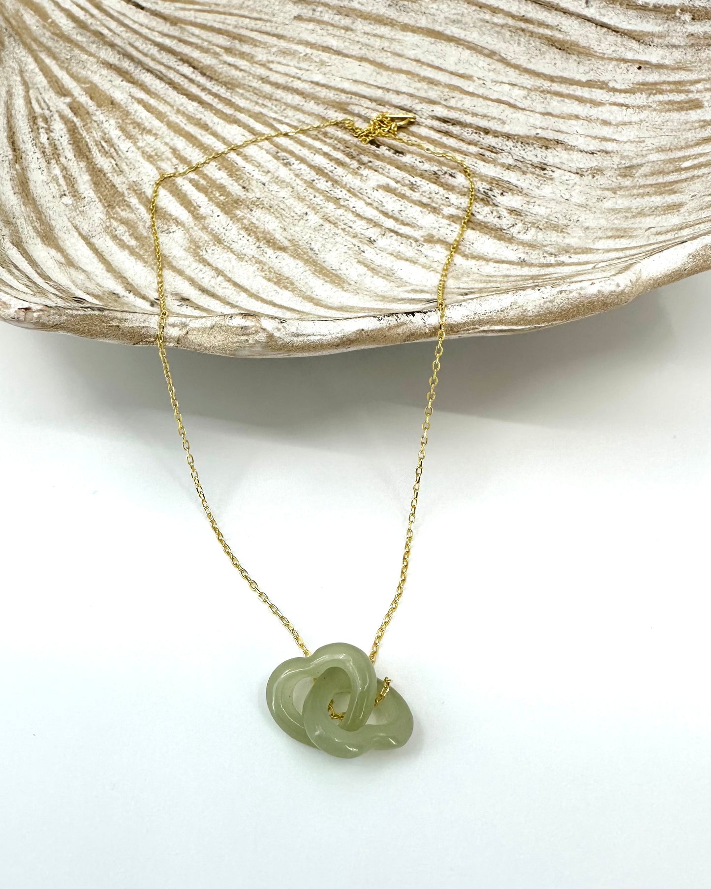 LILA DOUBLE HEART LINK NECKLACE