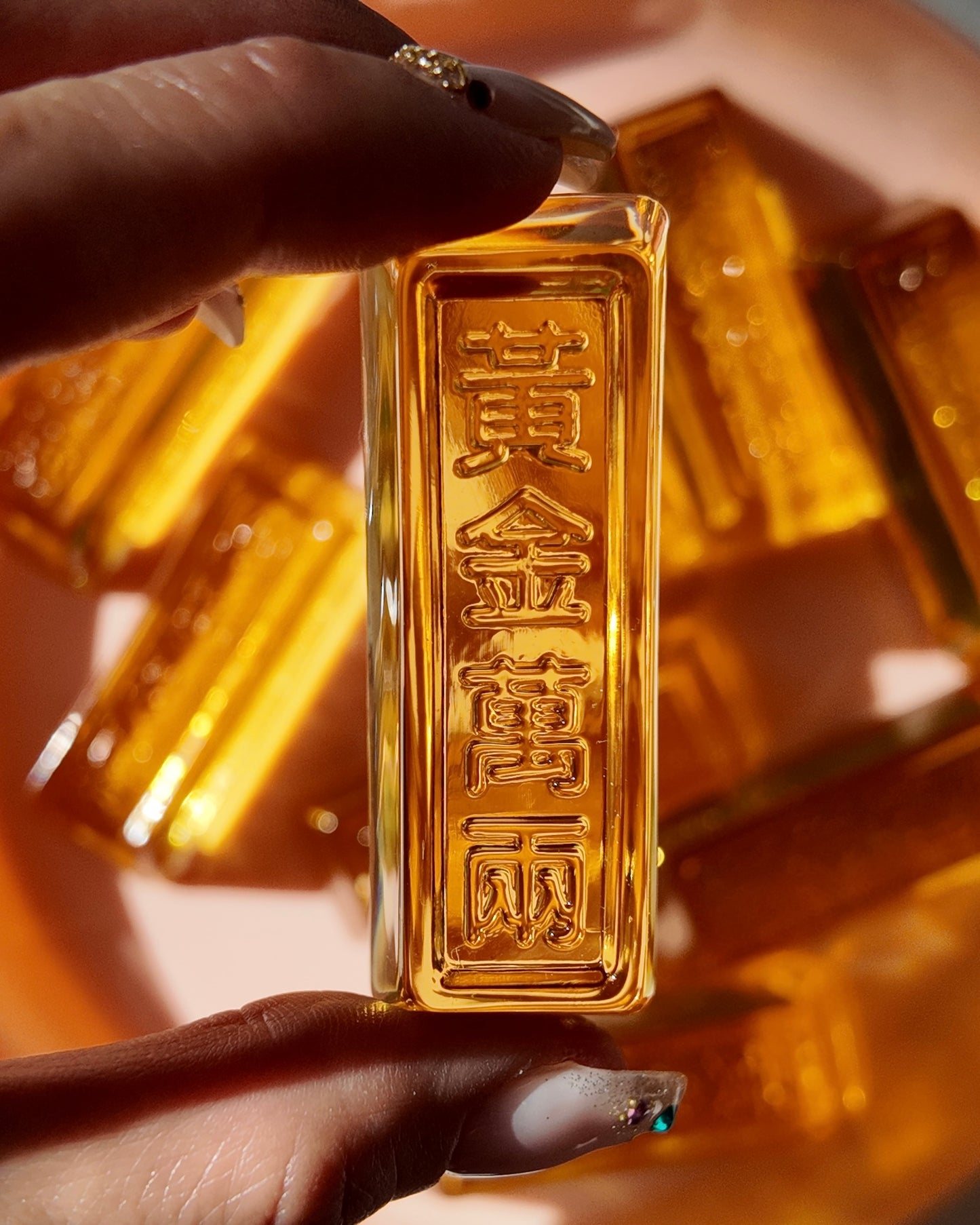 CRYSTAL GLASS GOLD BARS