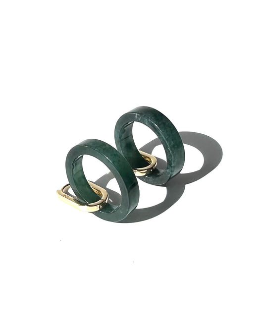 LOWY JADE AND GOLD EARRINGS
