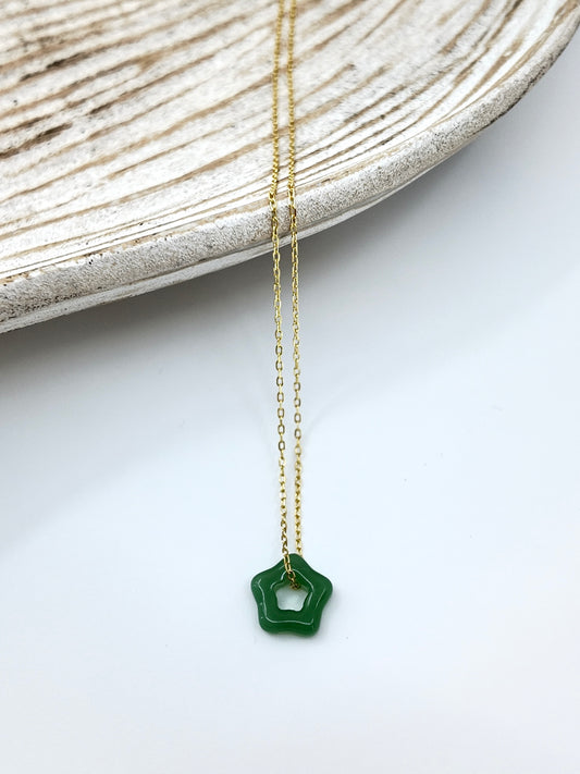 NORA JADE FLOWER NECKLACE